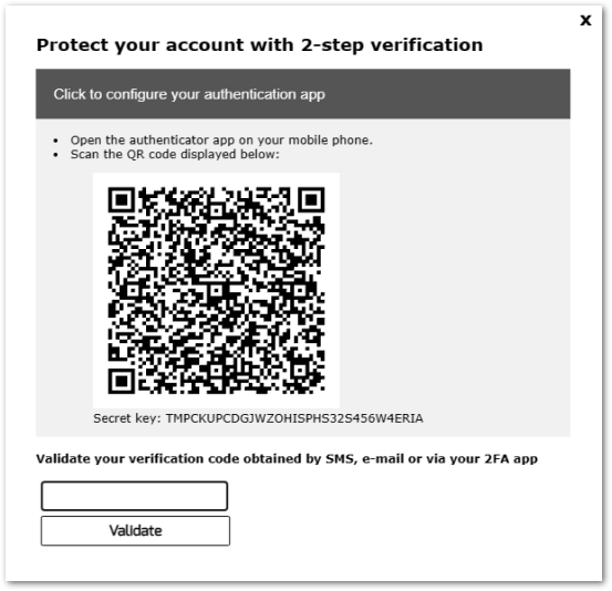 Activate Two-factor Authentication